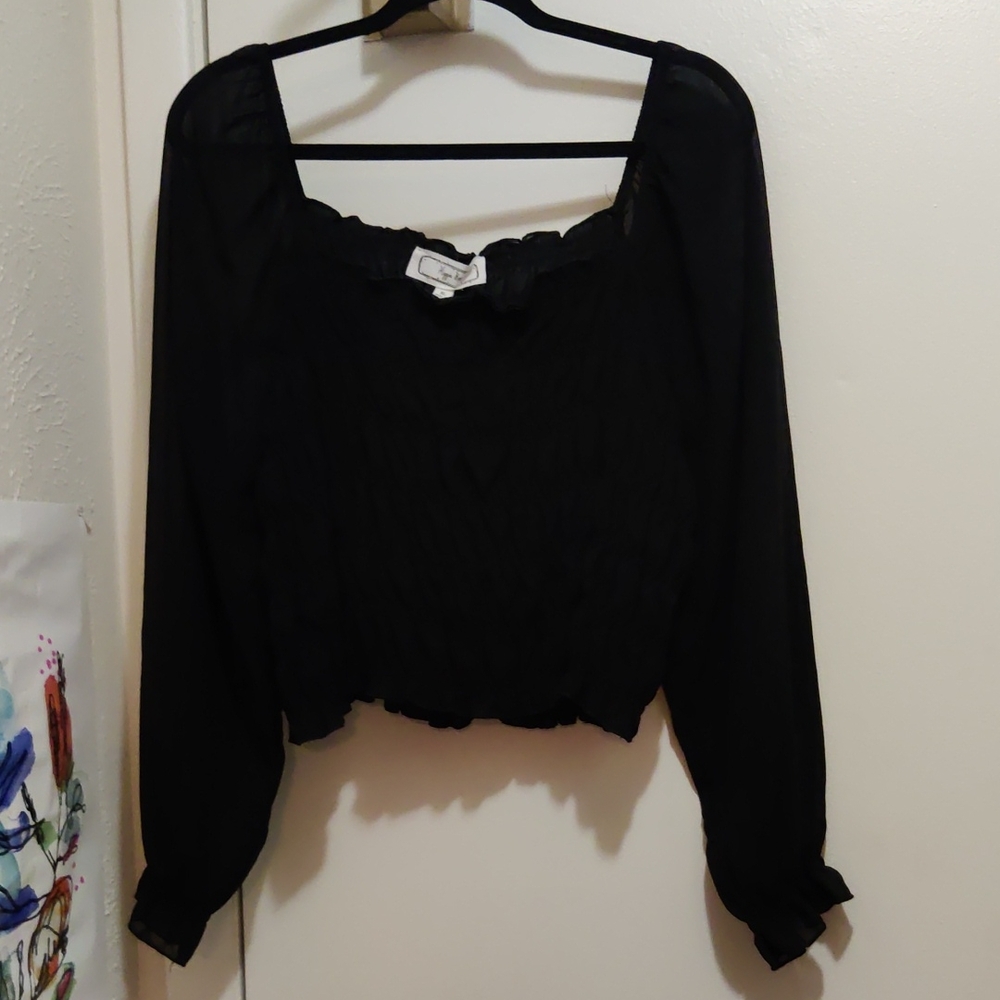 Hippie Rose Elegant Black Blouse